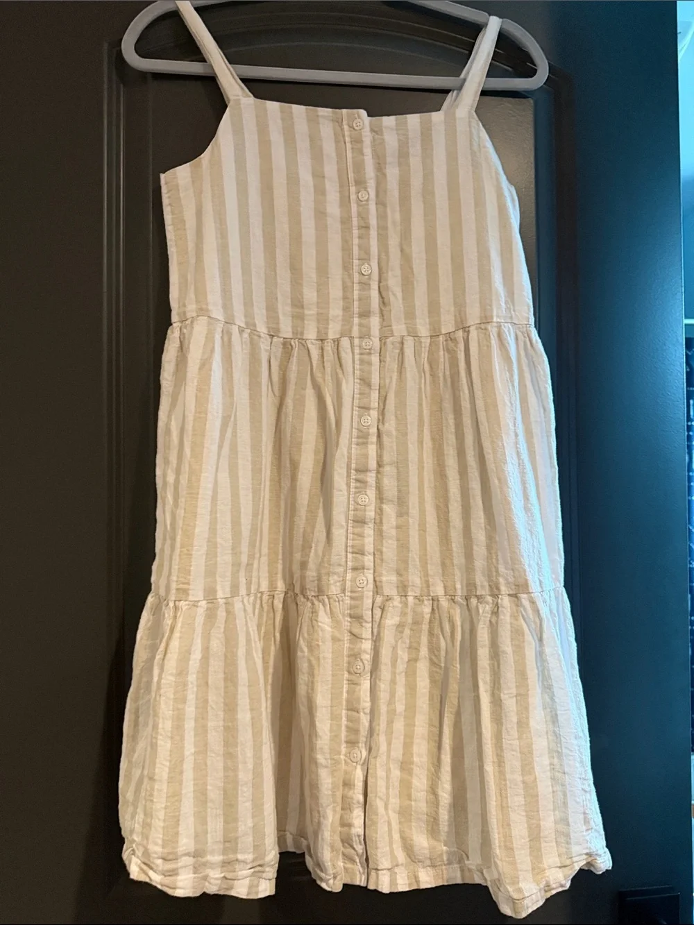 GAP Cream and White Striped Tiered Sundress